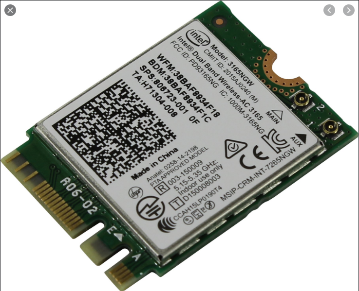 Intel Dual Band Wireless-AC 3165