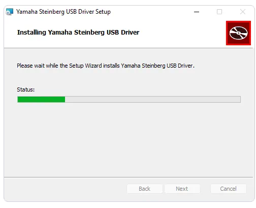 Процесс установки драйвера для Yamaha Steinberg USB