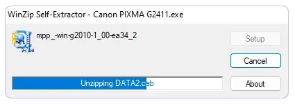 Распаковка драйвера для Canon PIXMA G2411